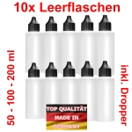 10x Leerflaschen inkl. Dropper 50 - 100 - 200 ml